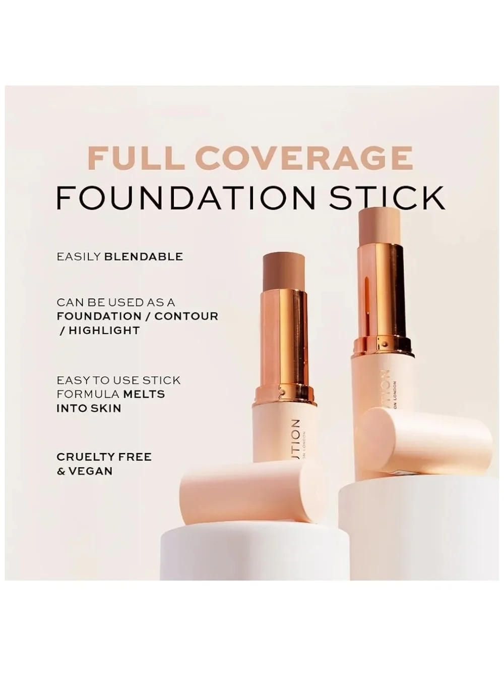 2 pk - F8 - Makeup Revolution Fast Base Stick Foundation